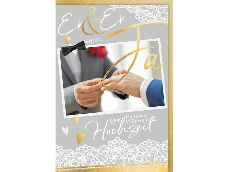 Braun + Company Faire-part de mariage He & He 11.5 x 17 cm