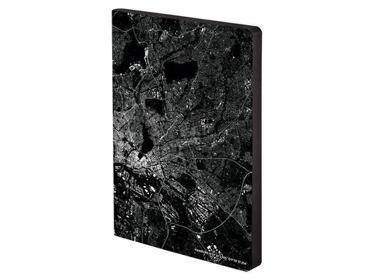 Nuuna Bloc-notes Graphic L Light Nightflight over Hamburg, Dot