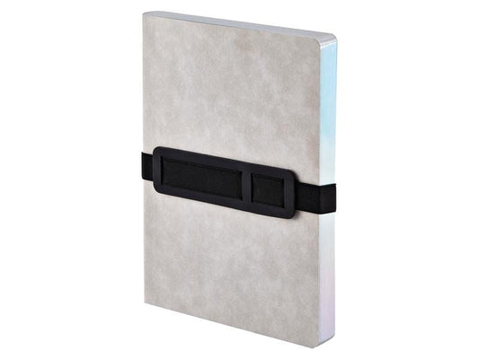 Nuuna Bloc-notes Voyager L Gris, 22 x 16,5 cm, Pois, Gris