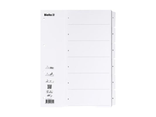 Biella Registre A4 1 - 6 Carton blanc