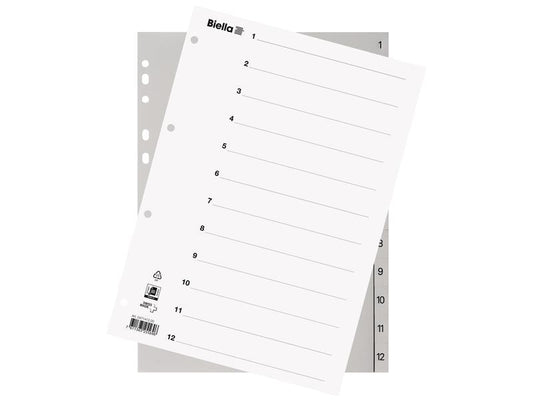 Biella Registre A4 1 - 12 avec feuille d'index