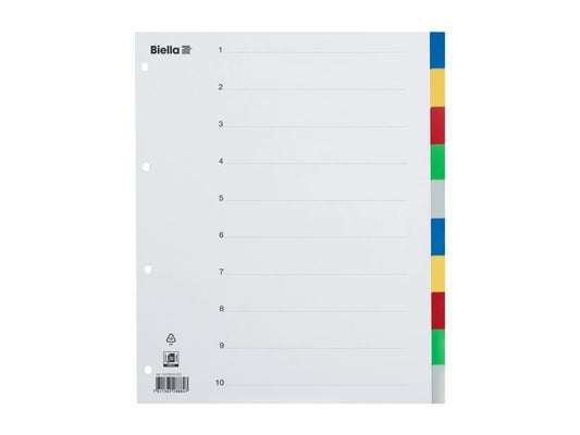 Biella Registre A4 10 pièces pour sacs de présentation, multicolores