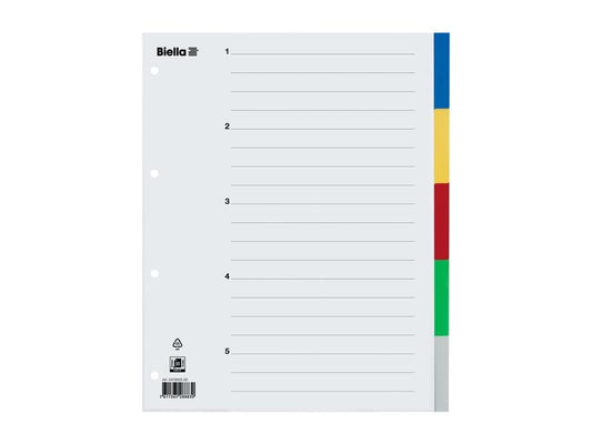 Biella Registre A4 5 pièces pour sacs de présentation, multicolores