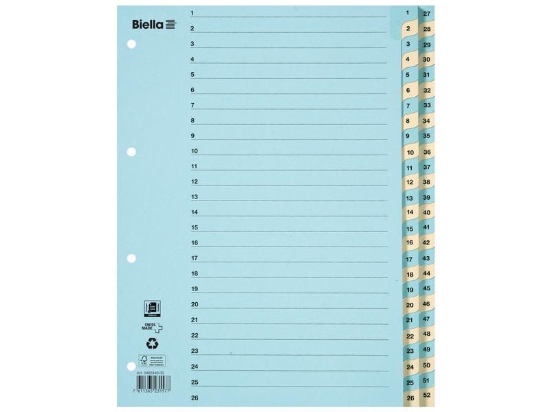 Biella Registre A4 1 - 52 Carton