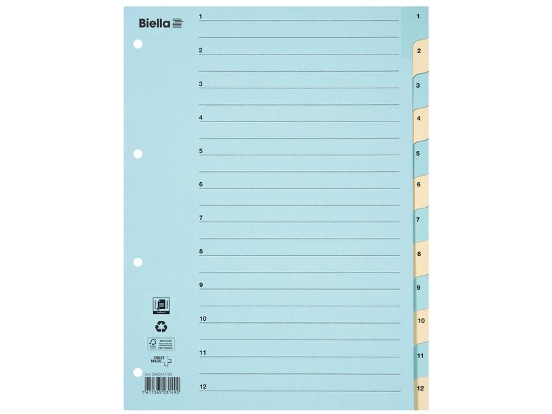 Biella Registre A4 1 - 12 Carton