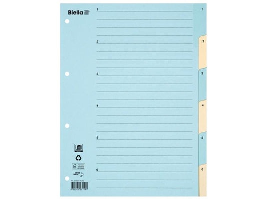 Biella Registre A4 1 - 6 Carton bleu