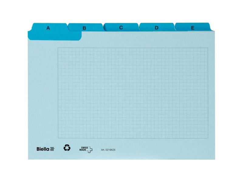 Biella Fiches A5, A-Z, 25 pièces, bleu