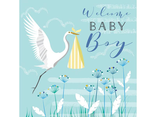 Cart Carte de félicitations Welcome Baby Boy 16 x 16 cm