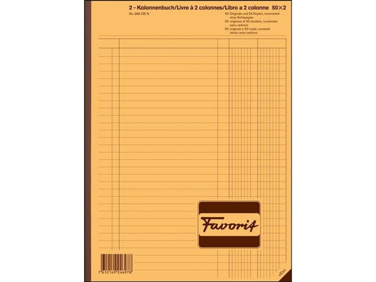 Favorit Bloc autocopiant 220 x 297 mm 2 colonnes
