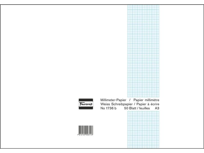 Favorit Bloc-notes 42 x 29.7 cm, 50 feuilles, blanc/bleu