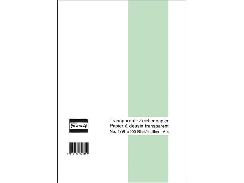 Favorit Papier à dessin 65 g, 21 x 29.7 cm, 100 feuilles, Transparent