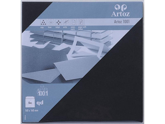 Artoz Enveloppe 1001, 16 x 16 cm, 5 Pièce/s, Noir