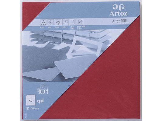 Artoz Enveloppe 1001, 16 x 16 cm, 5 Pièce/s, Vin rouge