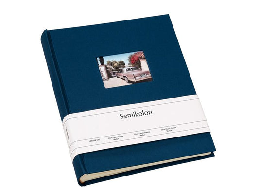 Semikolon Album photo Finestra Medium Bleu marine, 80 pages blanc crème