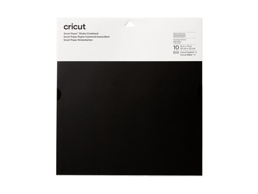 Cricut Papier autocollant Smart 30.5 x 30.5 cm, 10 feuilles, Noir