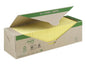 Post-it Fiche de bloc-notes Post-it Recycling Jaune, 7,6 cm x 7,6 cm