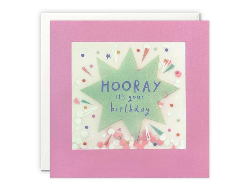 Cart Carte de félicitations Hooray its your Birthday 12.5 x 12.5 cm