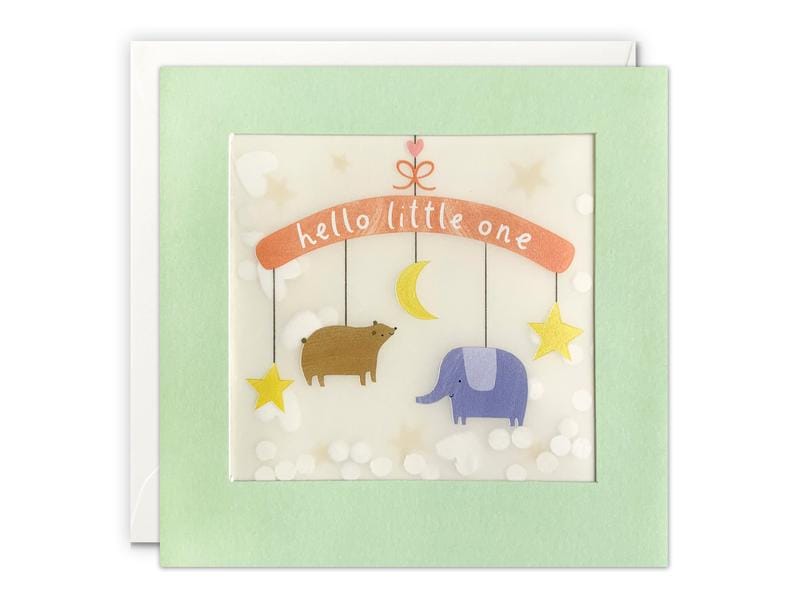 Cart Carte de félicitations Hello little one 12.5 x 12.5 cm