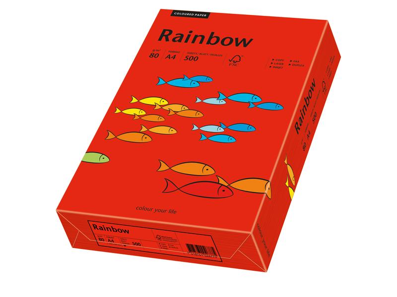 Rainbow Papier pour photocopie Rainbow 80 g/m² A4, Rouge intense