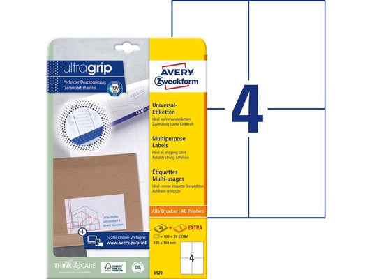 Avery Zweckform Étiquettes universelles 6120 105 x 148 mm, 30 feuille