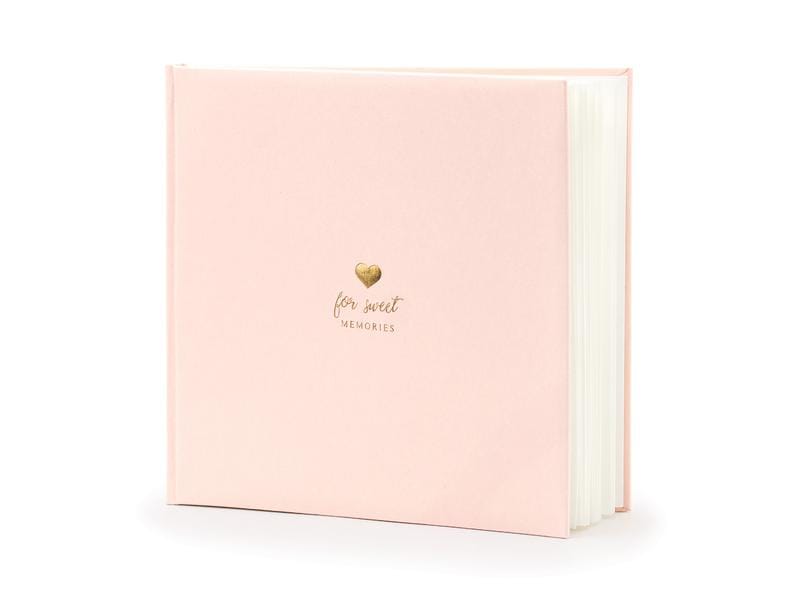 Partydeco Livre d’or For sweet memories 20.5 x 20.5 cm, rose/or