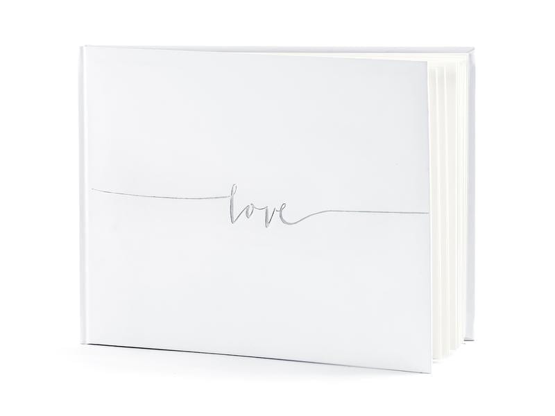Partydeco Livre d’or Love 24 x 18.5 cm, blanc/argenté