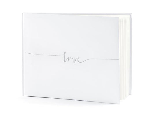 Partydeco Livre d’or Love 24 x 18.5 cm, blanc/argenté