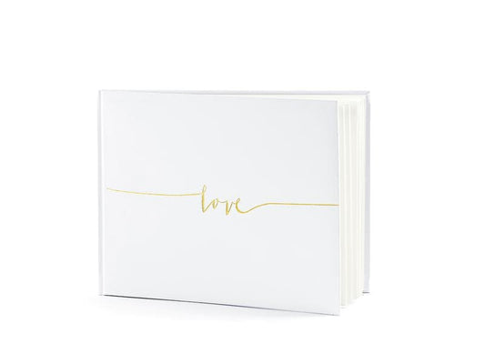 Partydeco Livre d’or Love 24 x 18.5 cm, blanc/or
