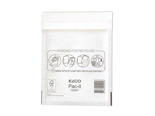 ELCO Pochette rembourrée à bulles d’air 17 cm x 22 cm Blanc, 100 pièces