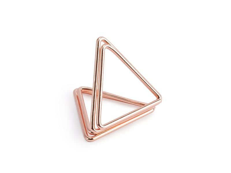 Partydeco Marque-place de table Supports triangulaires 2.3 cm, 10 pièces, or rose