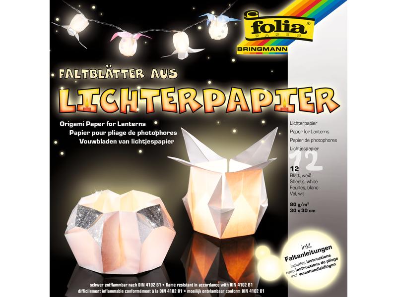 Folia Feuilles origami 33 x 33 cm, 80 g/m²,  12 Pièce/s, Blanc