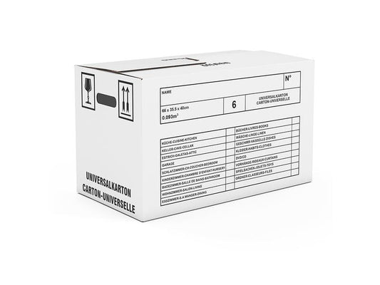 Antalis Carton de déménagement 66 x 36 x 40 cm 10 pièces, Blanc