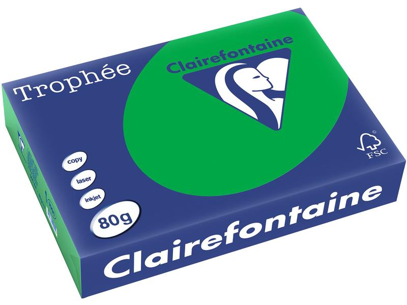 Clairefontaine Papier pour photocopie Trophée A4, 80 g/m², vert émeraude, 500 feuilles