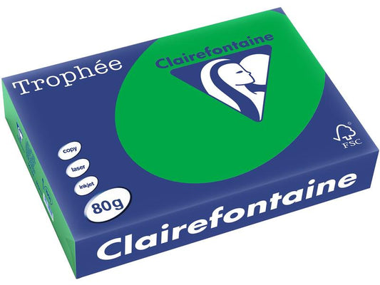 Clairefontaine Papier pour photocopie Trophée A4, 80 g/m², vert émeraude, 500 feuilles