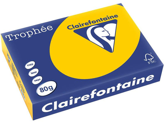 Clairefontaine Papier pour photocopie Trophée A4, 80 g/m², jaune soleil, 500 feuilles
