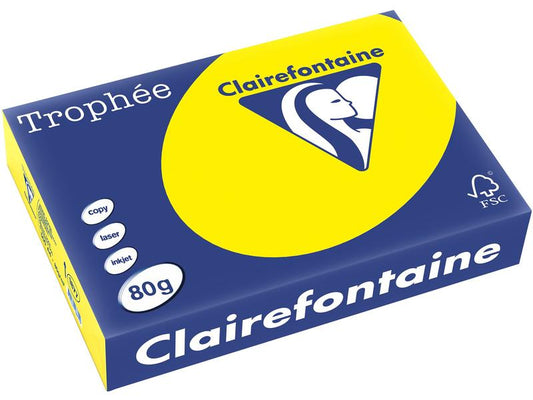 Clairefontaine Papier pour photocopie Trophée A4, 80 g/m², jaune colza, 500 feuilles