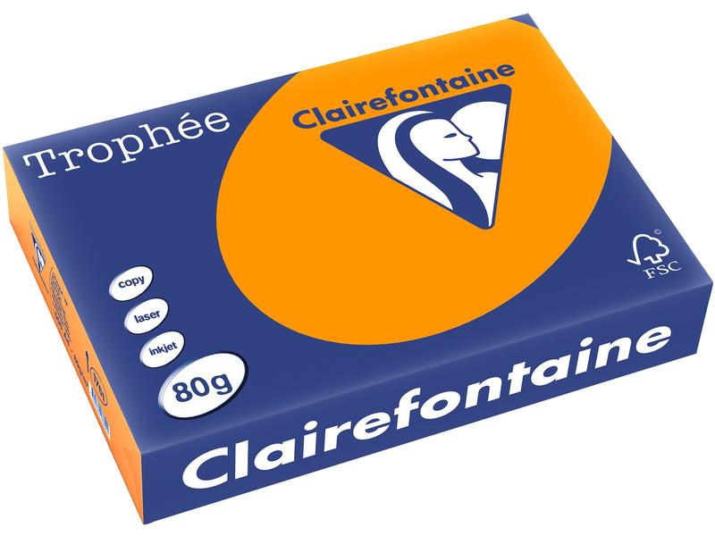 Clairefontaine Papier pour photocopie Trophée A4, 80 g/m², orange, 500 feuilles