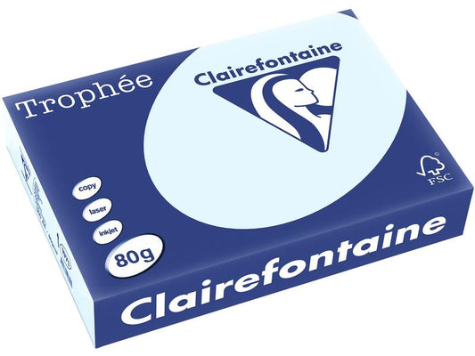 Clairefontaine Papier pour photocopie Trophée A4, 80 g/m², bleu pastel, 500 feuilles