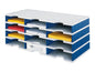 Styro Rangement pour documents styrodoc trio Bleu, 12 compartiments