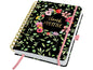 Jolie Agenda journalier Flower Love A5, non daté, Vert/Rose/Noir