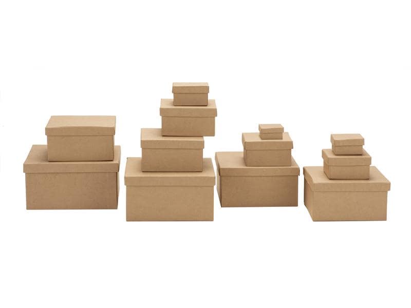 Glorex Boîte en carton 12 pièces, rectangulaire