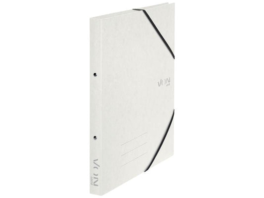 VON Classeur à anneaux avec bandes d'angle élastiques, 2.5 cm, Blanc