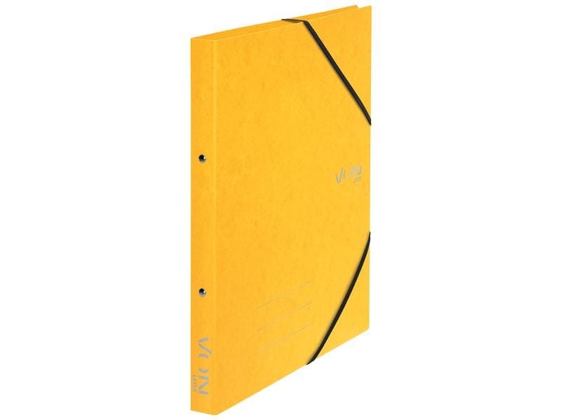 VON Classeur à anneaux avec bandes d'angle élastiques, 2.5 cm, Jaune