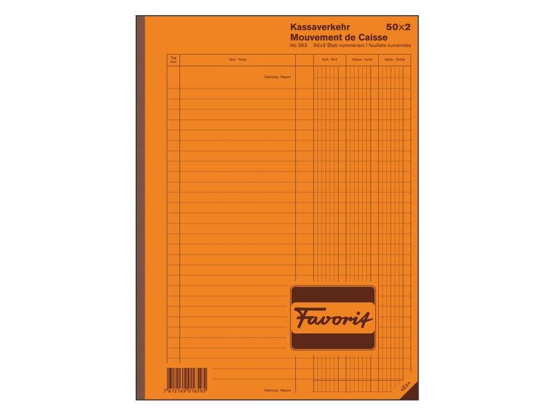 Favorit Cahier autocopiant A4 Trafic de caisse, 50 x 2 feuilles