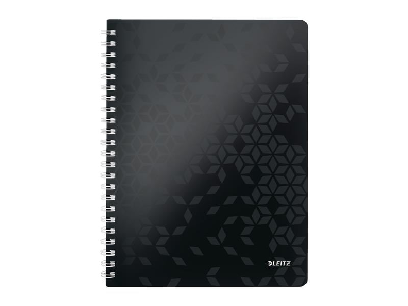Leitz Carnet de notes Wow College A4, À carreaux, Noir