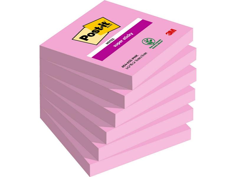 Post-it Fiche de bloc-notes Super Sticky Rose tropical 76 x 76 mm
