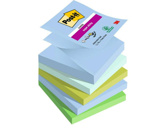 Post-it Fiche de bloc-notes Super Sticky Oasis Collection 76 x 76 mm