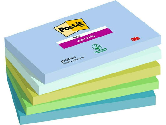 Post-it Fiche de bloc-notes Super Sticky Oasis Collection 127 x 76 mm