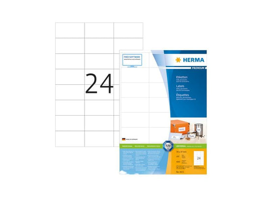 HERMA Étiquettes universelles Premium, 7 x 3.7 cm, 4800 étiquettes