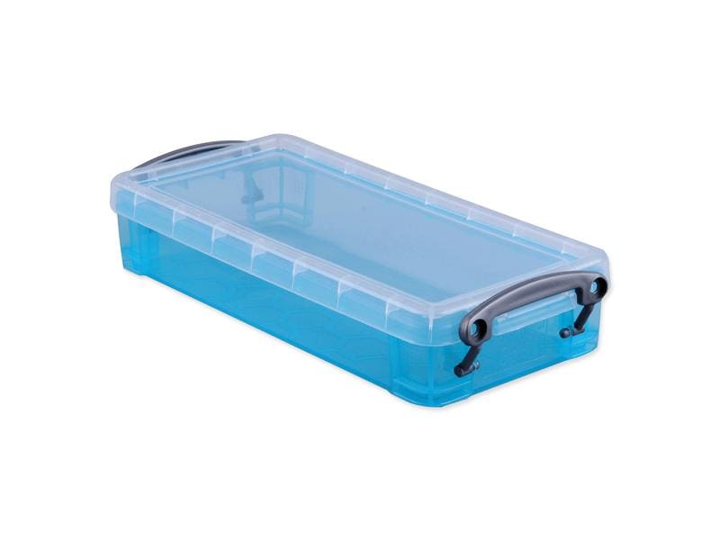 Really Useful Box Boîte de rangement 0,55 litre, Transparent/Turquoise